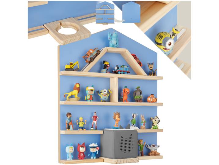 Étagère murale « MyLittleStory House » pouvant accueillir jusqu’à 50 Tonies - bleu
