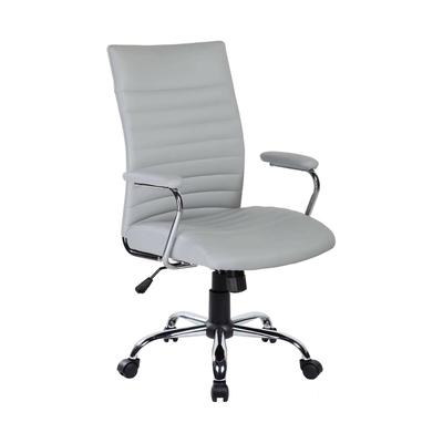Dmora Bürostuhl Doliveri, Chefsessel mit Armlehnen, Ergonomischer Bürostuhl, 57x59h100/109 cm, Grau