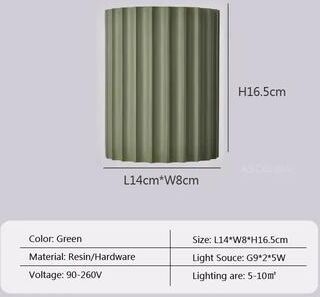 Daily Deals Depot Macaron LED Wall Lamp, Modern Resin Wall Sconce Light For Living Room, Bedside, Hallway Luxury Home Decor Fixtures green 220v
