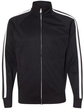 Independent Trading Co. EXP70PTZ Athletic Men's Ltwght Poly Tech Track Jacket in Black size Large   Polyester