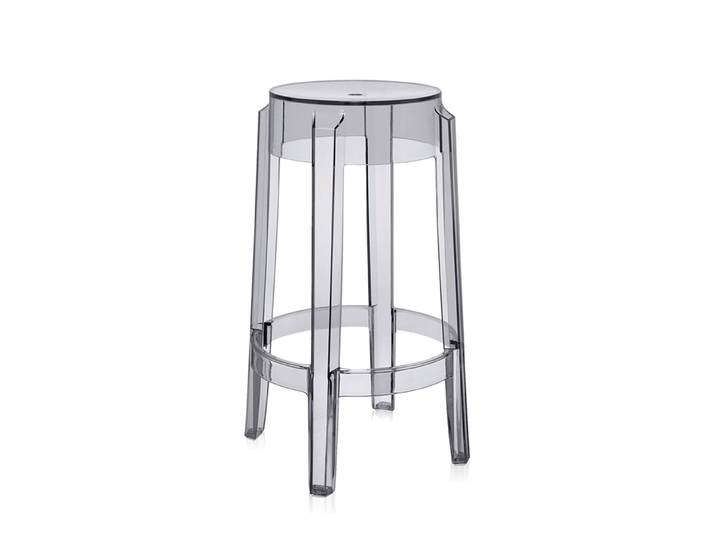 KARTELL tabouret CHARLES GHOST hauteur 65 cm (Fumé - Polycarbonate transparent)