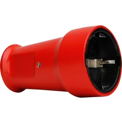 Kopp 182712001 PVC-Schutzkontakt-Schalenkupplung, bruchfest, mit Knickschutz, für Kabelquerschnitt bis 3x1,5mm2, Farbe: rot  - 10 Stück