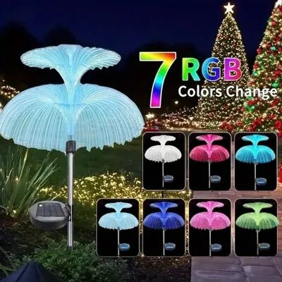 Smart Shopping Spot Solar Jellyfish Garden Lights Outdoor 7 Color Changing Solar Garden Lights Waterproof Landscape Decor 2 Layer