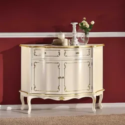 Barock Kommode in Weiß und Goldfarben verziert 45 cm tief