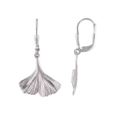 Paar Ohrhänger JOBO "Ginkgo", silber (silber 925), Ohrringe, Damen, Silber 925 (Sterlingsilber), 925 Silber