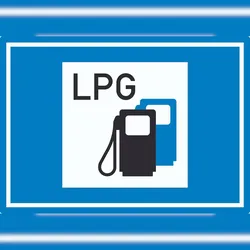 HB-Druck Tankstelle mit Autogas Symbol Aufkleber A4 (210x297mm)