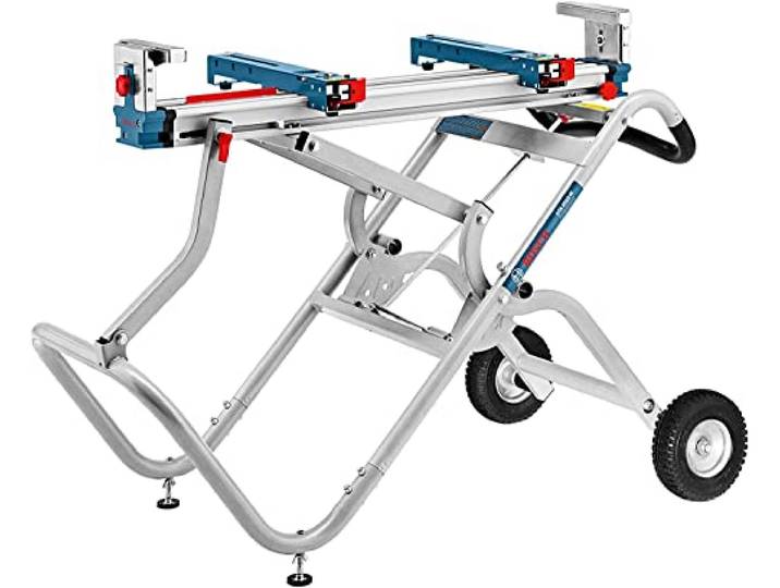 Bosch Professional support de travail et de transport GTA 2500 W pour scie à onglets radiales (longueur 1 044 mm\, longueur avec rallonge 2 504 mm\, poids 34\,8 kg\, avec support d’outil)