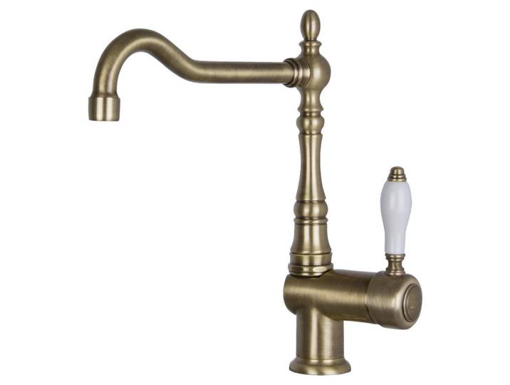 Smeg Küchenarmatur Nostalgie, Messing, Metall, 11.9x29.8x26.9 cm, Made in Italy, flexible Anschlussschläuche, Keramikkartusche, schwenkbarer Auslauf 360°, Küchen, Küchenausstattung, Küchenarmaturen