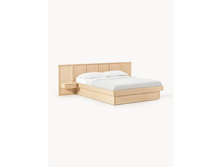 Holzbett Nanto mit Nachttischen und Kopfteil