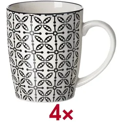 Ritzenhoff & Breker Kaffeebecher-Set »Takeo Leaves« 350 ml 4 Stück weiß, 15 cm
