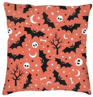 Inspired Living Pastel Goth Pillow Cover Pink & Black Bat Halloween Throw Pillow Cover 45x45cm 7 55x55cm