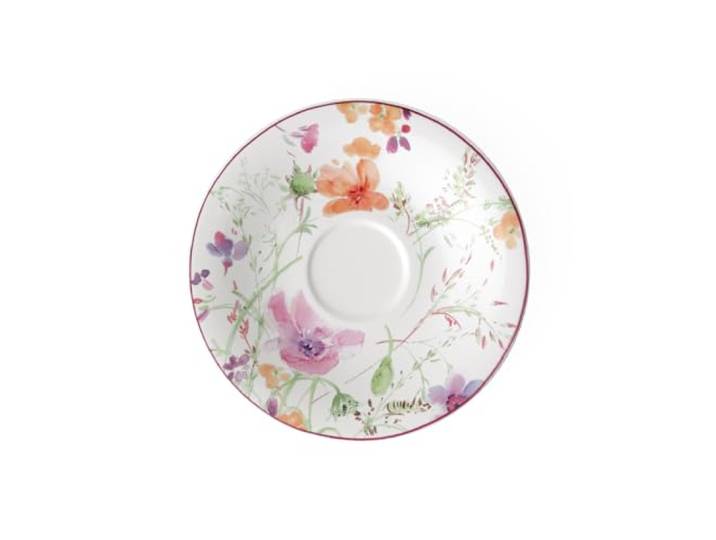 Villeroy & Boch - Soucoupe à Café Mariefleur Basic\, Belle Soucoupe au Décor Floral Enjoué en Porcelaine Premium\, Compatible Lave-Vaisselle\, 16 cm