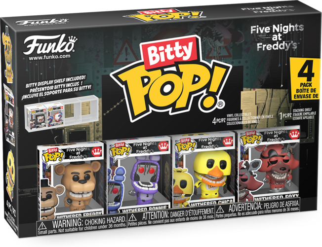 Funko Bitty POP! Five Nights at Freddy’s Withered 4-Pack Series 6 - 4 Mini Vinyl Figures - 2.3 cm Tall - Collectible Toy