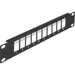 DELOCK 66676 - 10" Keystone Patchpanel, 10 Port, 1 HE, schwarz