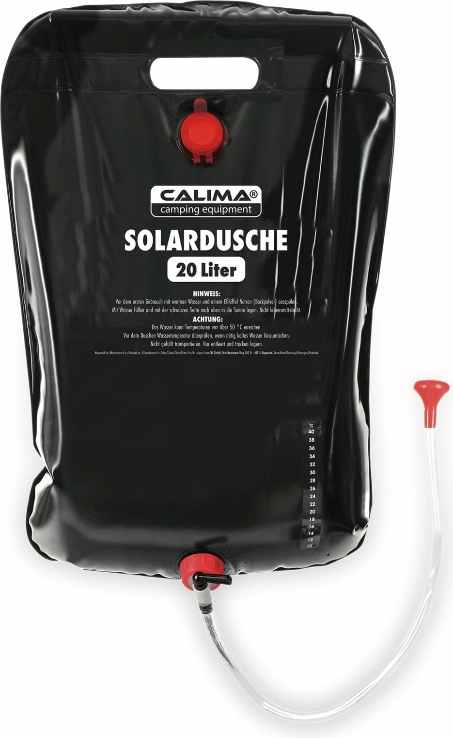Calima Campingdouche, 20 liter, zwart