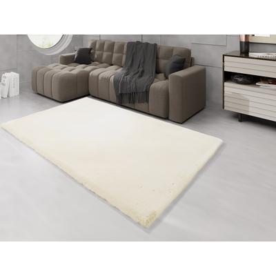 Hochflor-Teppich OCI DIE TEPPICHMARKE "ALISSA, Fell Haptik", beige (creme), B:80cm H:38mm L:150cm, Polyester, Teppiche, Kuschelig softer weicher Flor, Kaninchen Fell Haptik, getuftet
