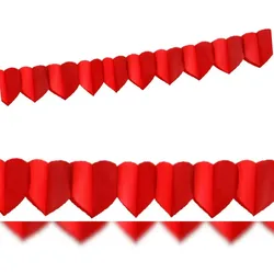 VEPATIM 10x Papier-Girlande HERZEN rot 4 m x 18 cm