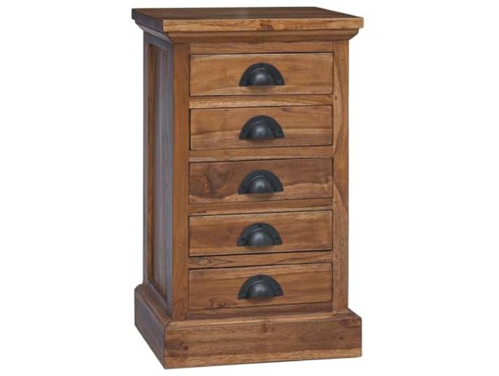 RJPLMFV Vintage Kommode aus massivem Teak, 35 x 30 x 60 cm, mit Massives Teak, geräumige Aufbewahrung, Vintage-Design, Metallgriffe, pflegeleicht, vielseitig einsetzbar