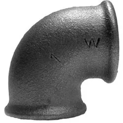 Winkel Nr. 90 i/i 90 Grad 1/2" schwarz (Temperguss)