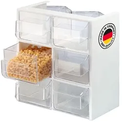 Westmark Schüttengehäuse, Mit sechs Schütten, Fassungsvermögen: je 1 l, Kunststoff, Venezia, Transpa, Vorratsbehälter, Transparent, Weiss