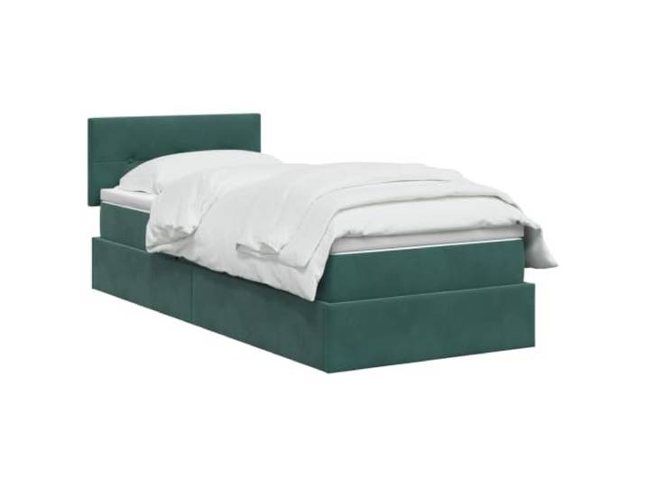 PUGYNBK Bett aus Samt, Dunkelgrün, 90 x 200 cm Hydraulische Hubung, Aufbewahrung unten, modernes Design, platzsparend