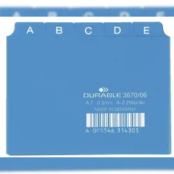 Durable 3670 06 Leitregister A-Z - DIN A7 quer, blau