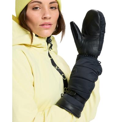 Fäustlinge ROXY "Cantay Puffy", Damen, Gr. S, schwarz, Obermaterial: 100% Leder., Handschuhe Fäustlinge