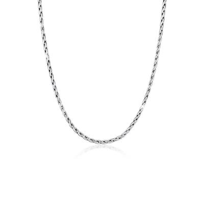 Silberkette KUZZOI "Halskette Männer Zopfkette Oxidiert Massiv 925 Silber" Gr. 50, silber, Halsketten, Herren, ohne Stein, Silber 925 (Sterlingsilber), Silberkette