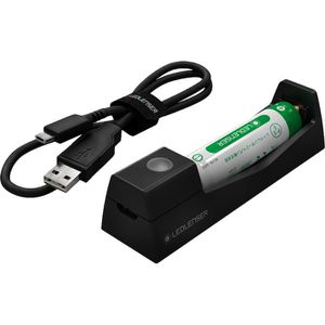 Ledlenser Akku-Ladegerät USB 500986, für AA, 14500 Akkus, 1 Ladeschacht, mit 1 Akku
