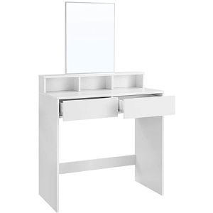 Vasagle Schminktisch RDT113W01, Spiegel & 2 Schubladen, 80x140cm