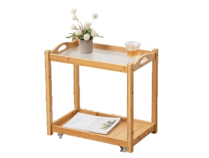 Beweglicher Teetisch, multifunktionaler Beistelltischwagen aus Holz Geeignet for die Aufbewahrung von Gegenständen im Wohnzimmer, Schlafzimmer und Arbeitszimmer couchtisch