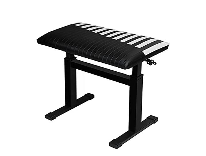 iumLeap Klavierbank aus Leder, verstellbar, für Einzelpersonen, automatisches hydraulisches Heben, I-förmiger Klavierhocker mit rutschfestem Fußpolster, Höhe: 47 ~ 57 cm (Schwarz C)