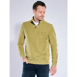 engbers Herren Sweatshirt mit Stehkragen Grün regular uni Stehkragen - 3XL