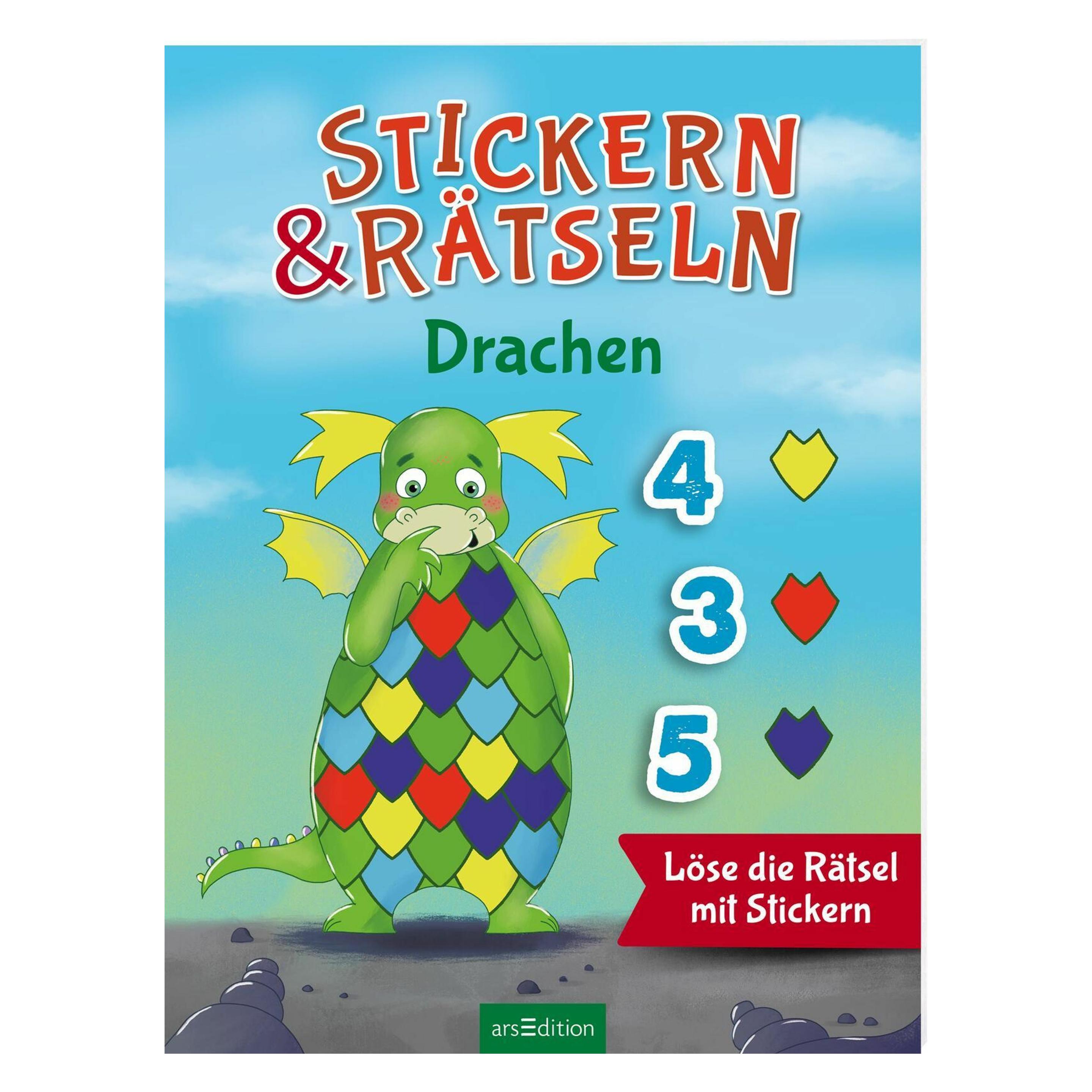 Ars Edition Stickern & Rätseln ab 3: Stickern & Rätseln - Drachen (300 Sticker) (46436659)