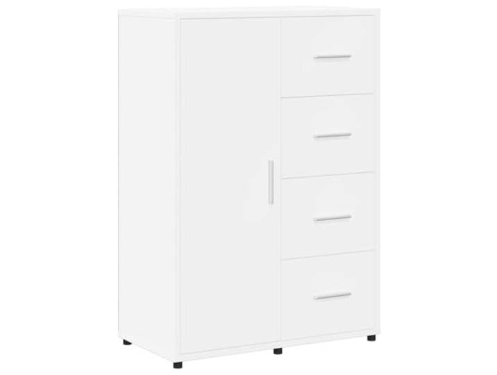 Sideboard Weiß 60x31x84 cm Holzwerkstoff Stauraumschrank für Wohnzimmer Glatte Oberfläche, feuchtigkeitsbeständig, pflegeleicht, kompakte Abmessung, vielseitig nutzbar, stabile Konstruktion