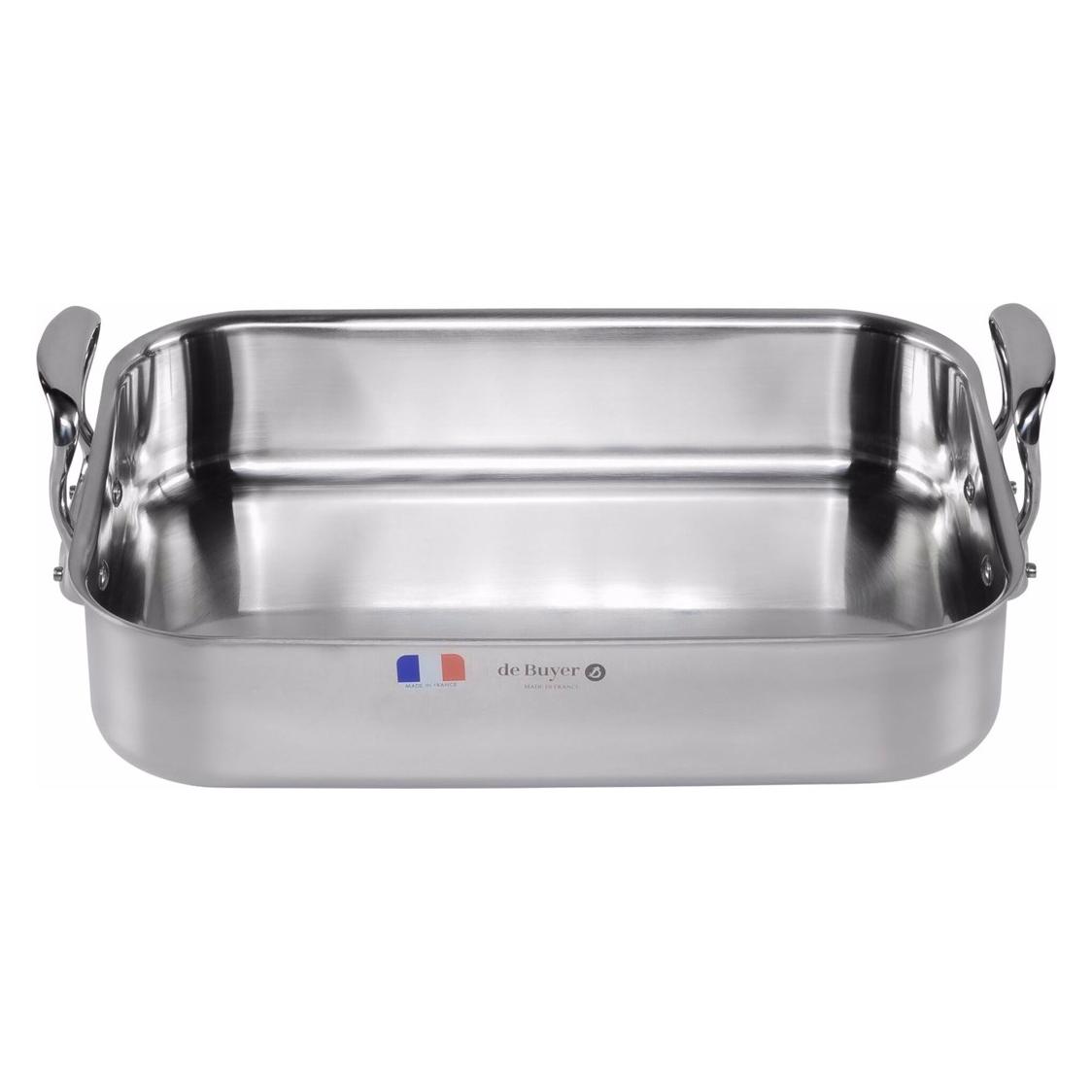 de Buyer Affinity Bratplatte Edelstahl 35X25 cm (Bräter + Schmortopf, Aluminium, Edelstahl, 35 x 13.35 cm) (DB3727-35)