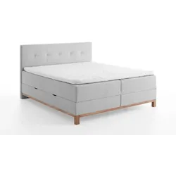meise.möbel Boxspringbett Catania 160 x 200 cm Stoff Grau