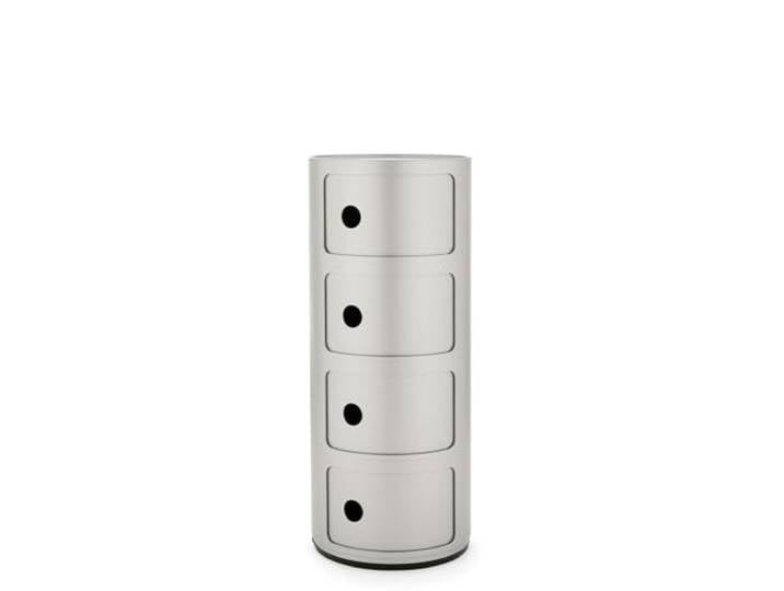 Kartell Componibili\, Conteneur 4 éléments\, Argent Mat\, Base ronde