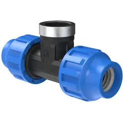 KIRCHHOFF T-Stück mit Innengewinde, 25 mm x 3/4"IG x 25 mm für HDPE Bewässerungssystem, Gartenbewässerung in Trinkwasserqualität Made in EU