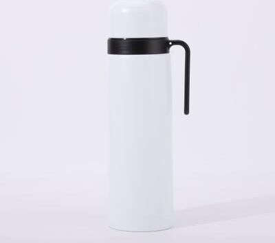 Uplifted Trends Stainless Steel Insulated Travel Mug With Handle Outdoor Sports Cup For Hot & Cold Drinks white