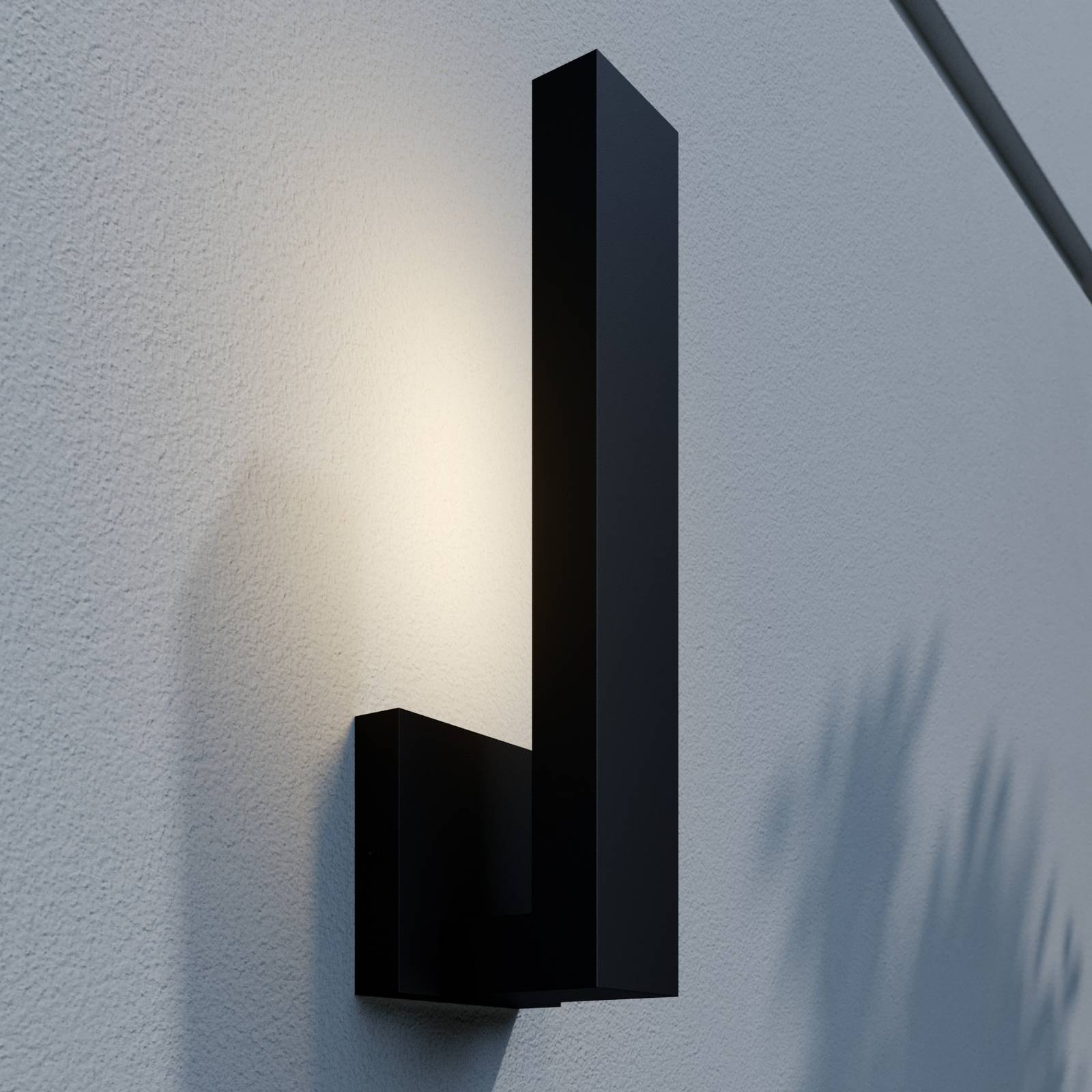LED Outdoor Wall Light Isadore Lindby, Black, Aluminium, Modern, Outdoor Wall Light