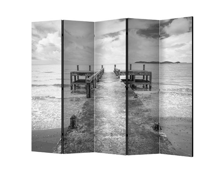 Paravent Concrete Pier Polaire Blanc/Noir 225 x 172 x 3cm