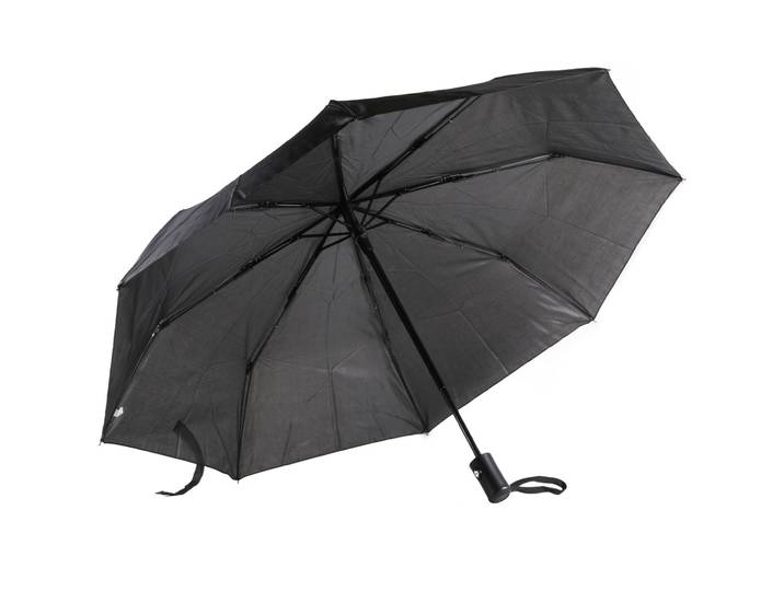Kompakter Regenschirm, automatisch aufklappbar, schwarz, Ø 95 cm