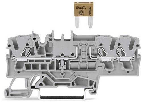 WAGO 2002-1781 Sicherungsklemme 5.20mm Push-In-Klemme Grau 50St.