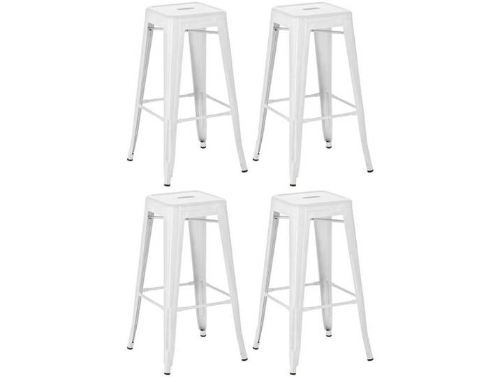 CLP Barhocker Joshua Metall (Set, 4 St., 4er), stapelbare Barstühle aus Metall, mit Fußablagen