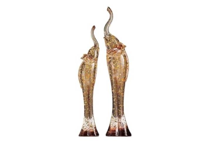 qiaogangg Harz-Wohndekor-Ornament, TV-Schrank, Weinschrank, Goldfolie Harzornament, Kristallgoldfolie, reguläre Packung, mehrere Größen, langlebig(Style 2)