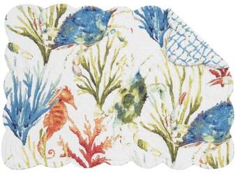 C&F Home Marino Quilted Reversible Colorful Coastal Placemat Set of 6
