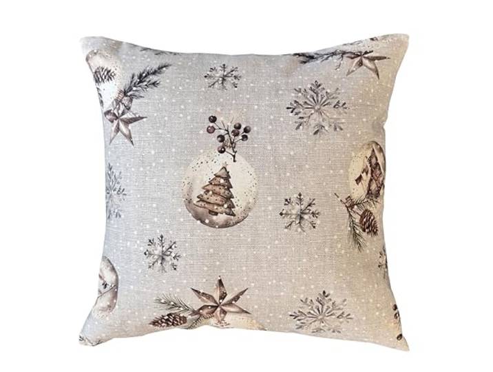 Home WOHNIDEEN KISSENHÜLLE Weihnachten DEKOSTOFF Bedruckt Feliz Navidad 50 X 50 cm OHNE FÜLLUNG!, Grau