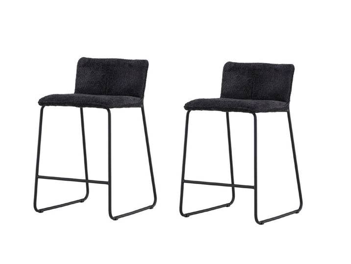 Venture Home Barhocker Bisbee, 2er-Set Barhocker mit Fußstütze, belastbar bis 120 kg (Set, 2 St., 2 Barhocker), Tresenstuhl, weicher Bezug, Stahlbeine, Fußstütze, modern