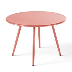 Oviala Business Runder Terrassen-Couchtisch aus Metall Ton 50 cm